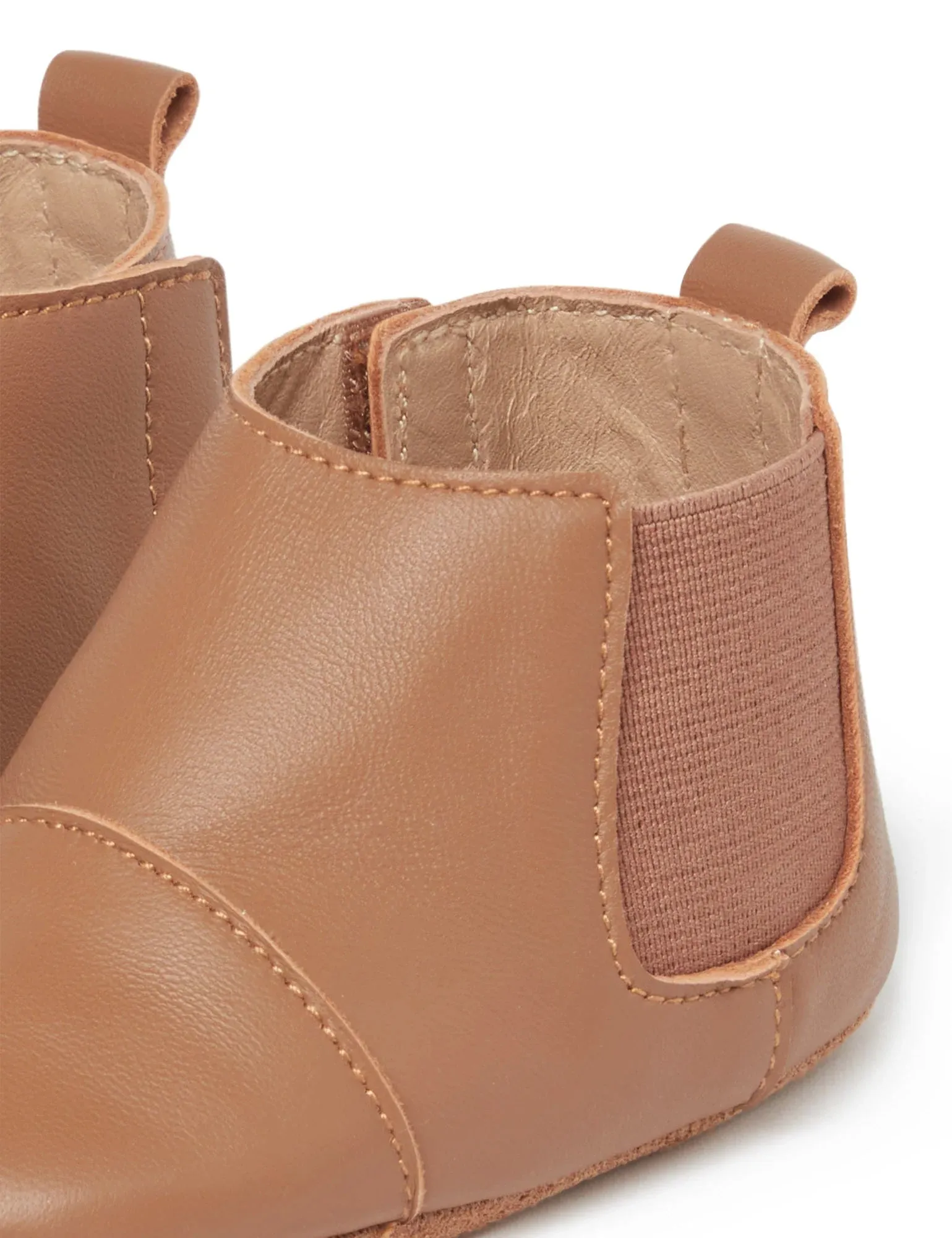 Leather Chelsea Booties - Tan