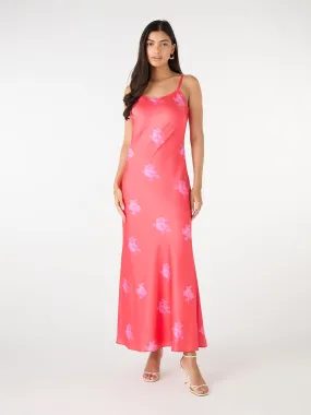 Libra Maxi Dress in Pink Print