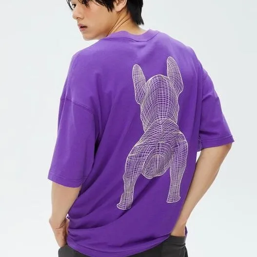 LifeWork Outline Bulldog Tee Purple