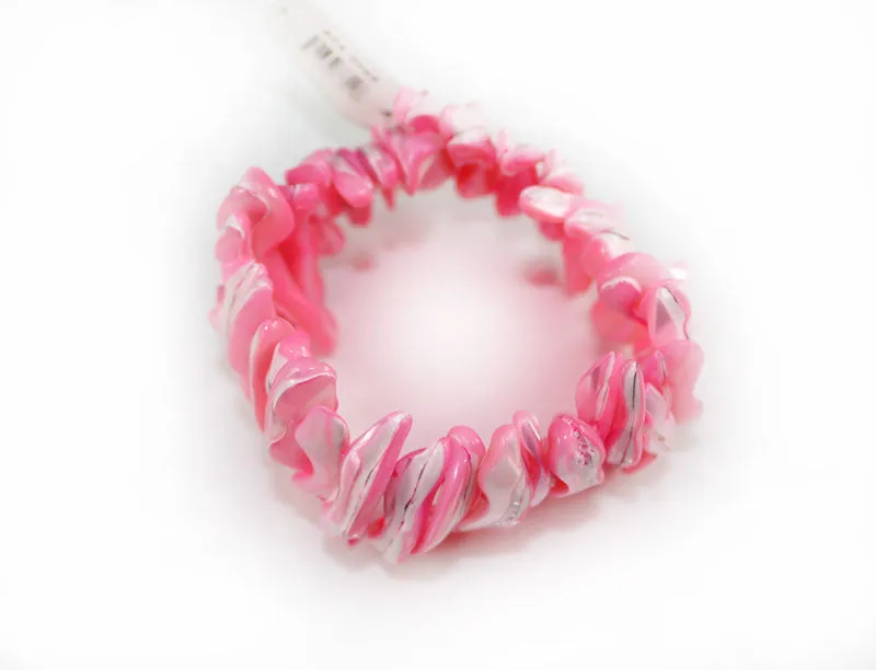 Light Hot Pink Natural Sea Shell Bracelet