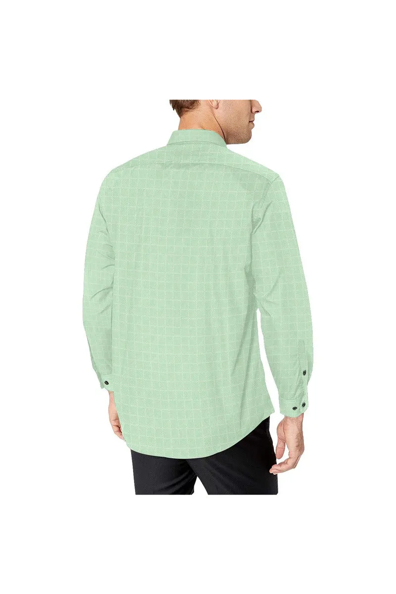 Lime Lattice Men's All Over Print Casual Dress Shirt