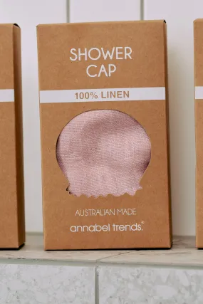 Linen Shower Cap - Rose Pink