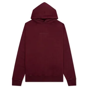 Logo-Embroidered Long-Sleeved Hoodie - Burgundy