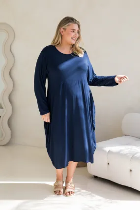 Long Sleeve Soho Dress in Navy