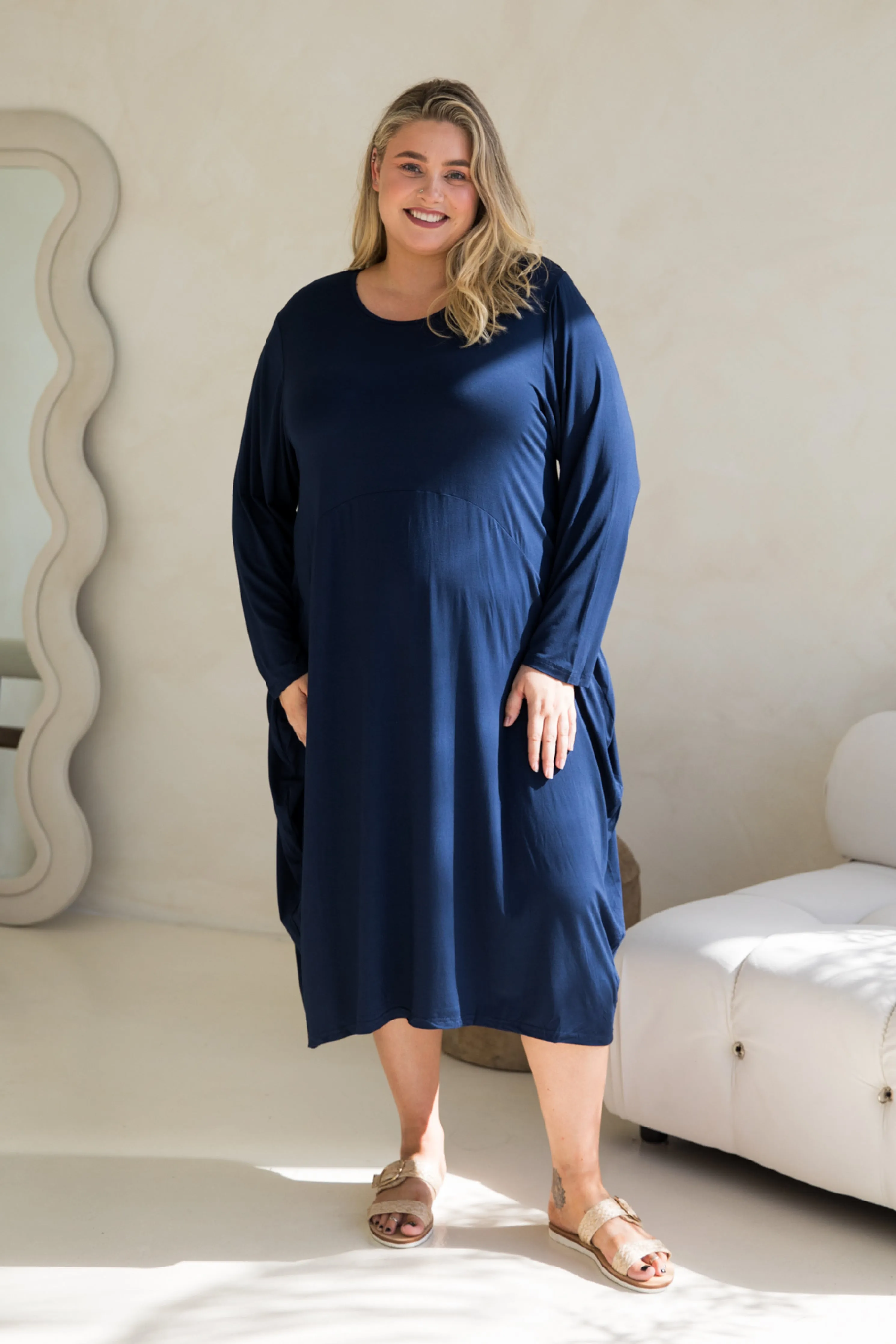 Long Sleeve Soho Dress in Navy