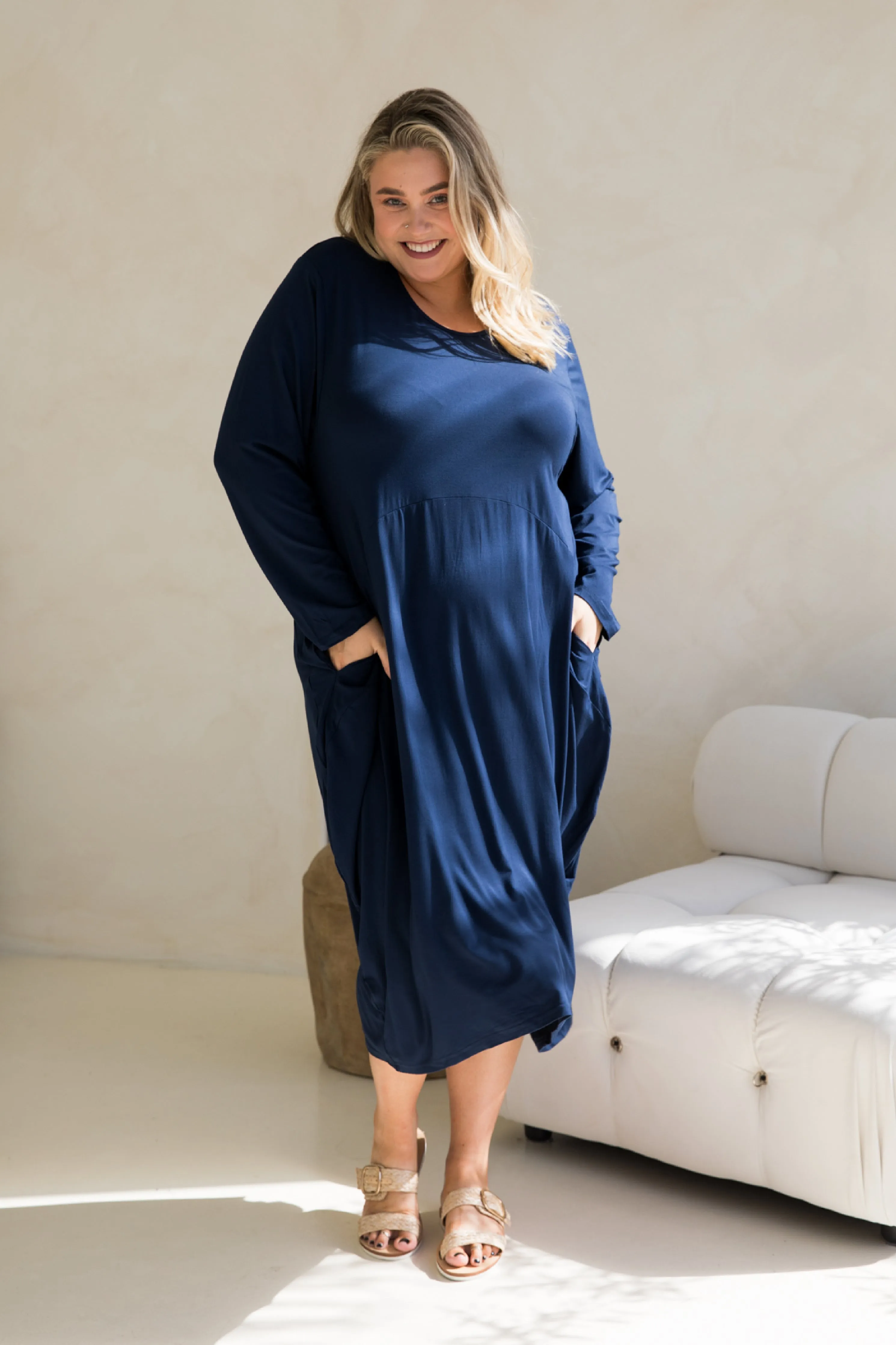 Long Sleeve Soho Dress in Navy