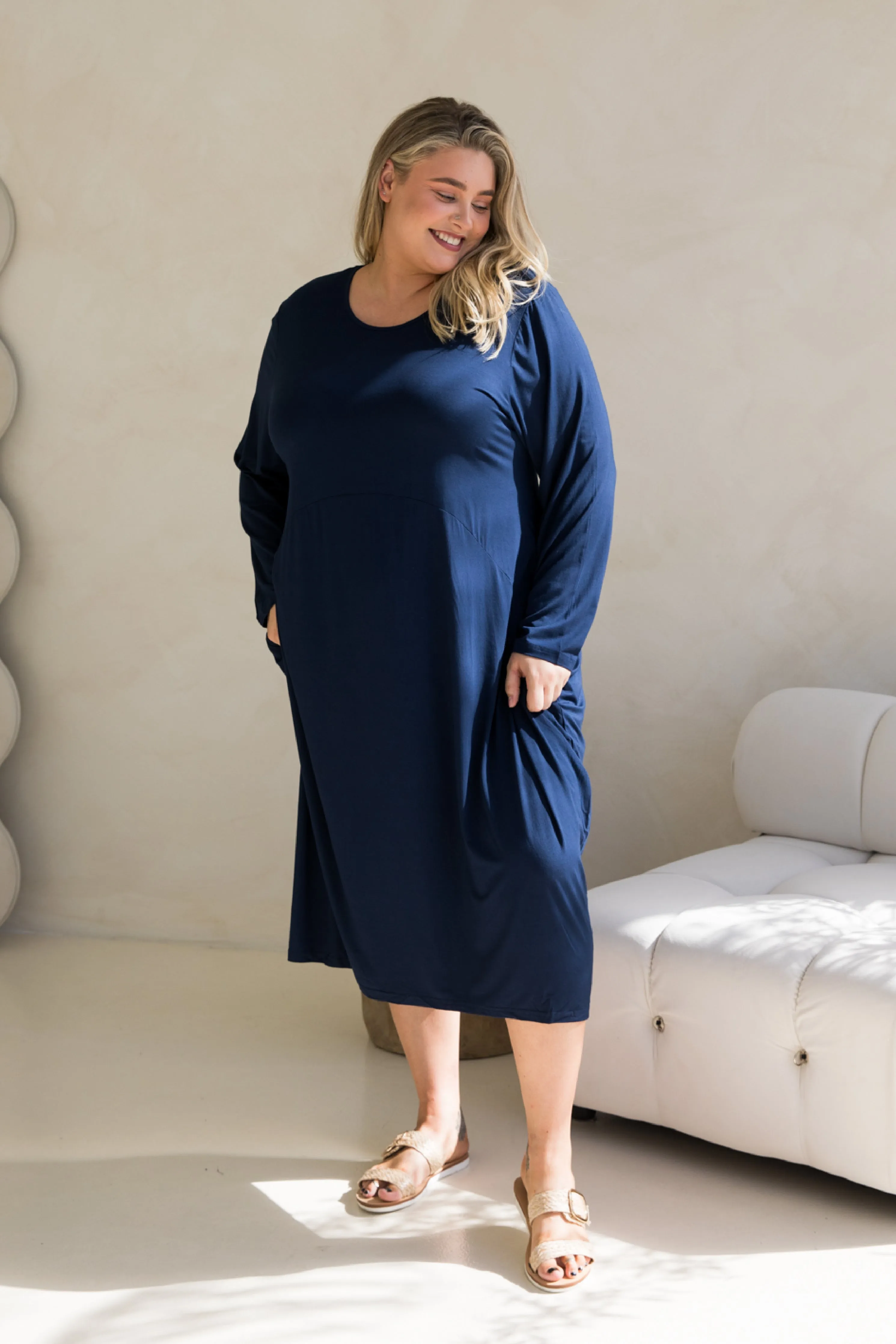 Long Sleeve Soho Dress in Navy