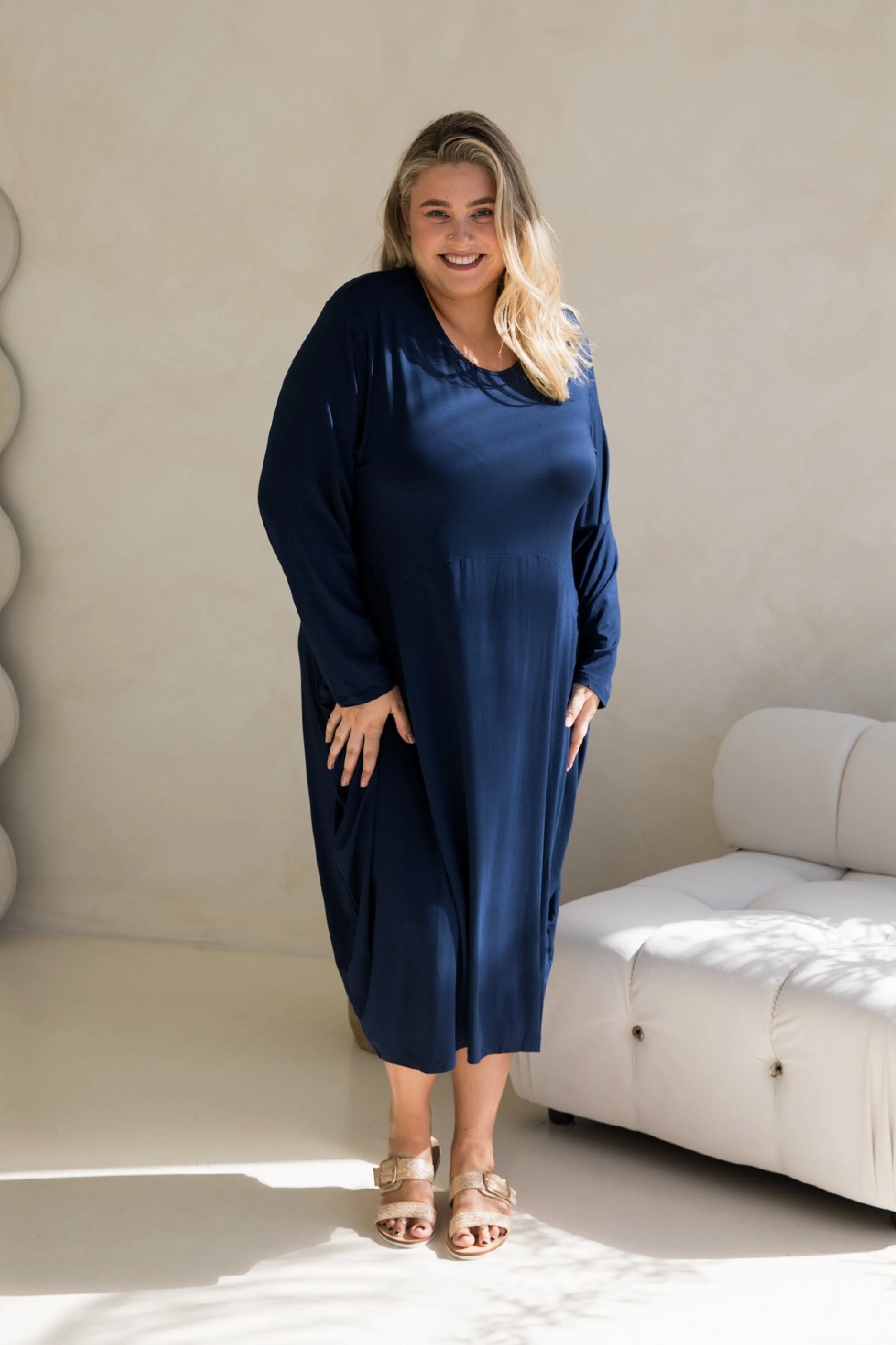 Long Sleeve Soho Dress in Navy