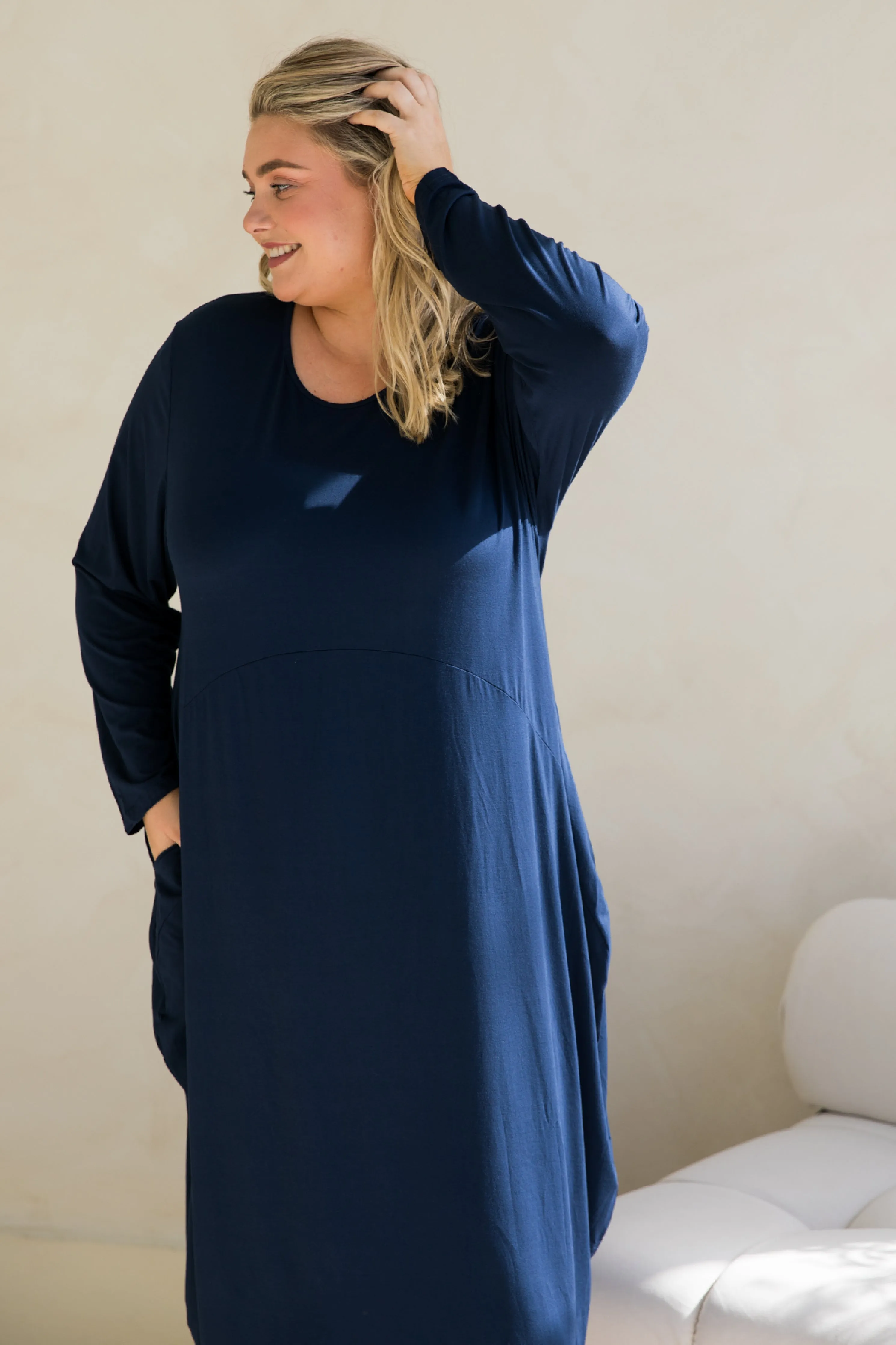 Long Sleeve Soho Dress in Navy