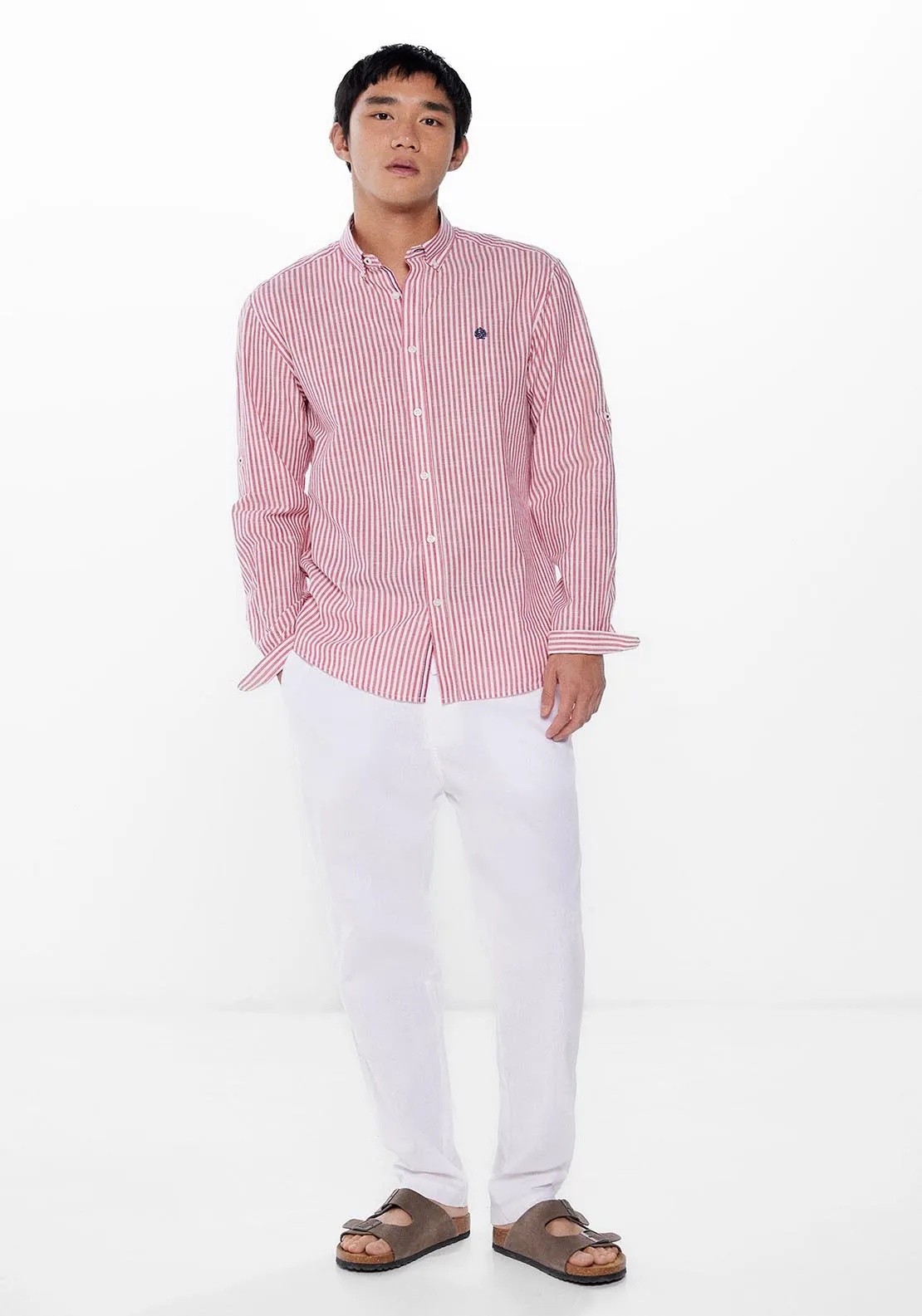 Long Sleeve Stripe Shirt - Red