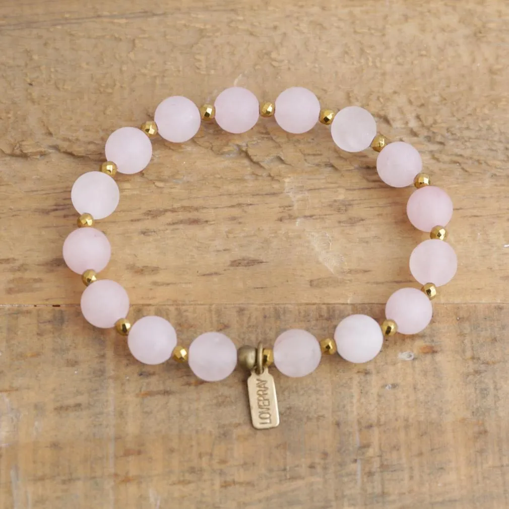 Love - Matte Genuine Rose Quartz Bracelet