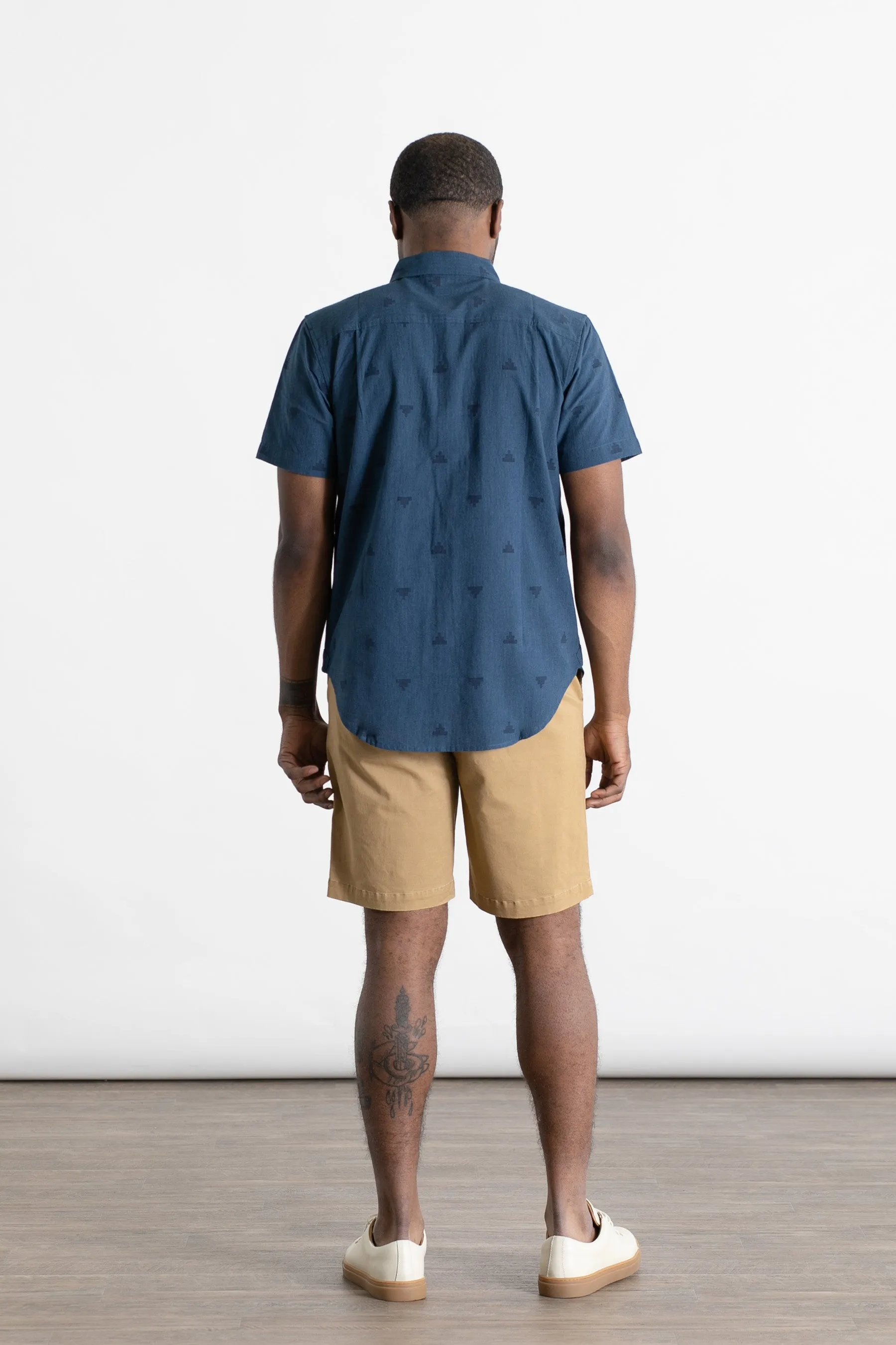 Malcolm Shirt / Navy Fil-Coupe Pyramids