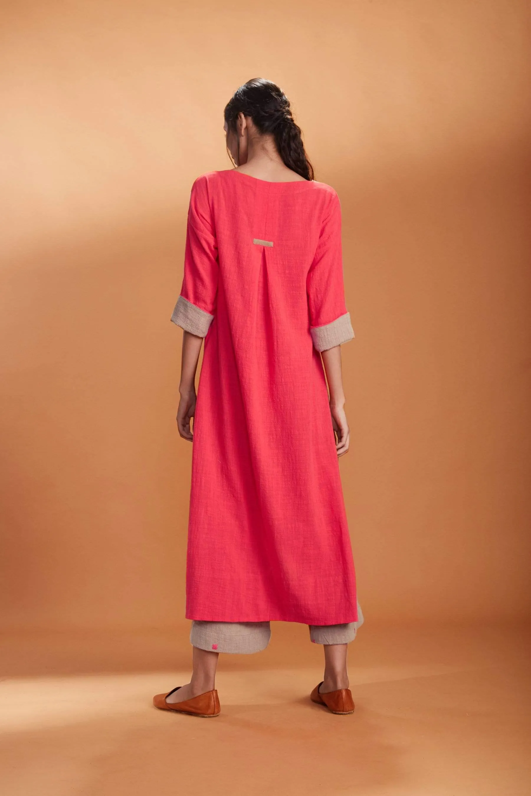 MATI RUKA TUNIC SET CORAL AND KHAKi