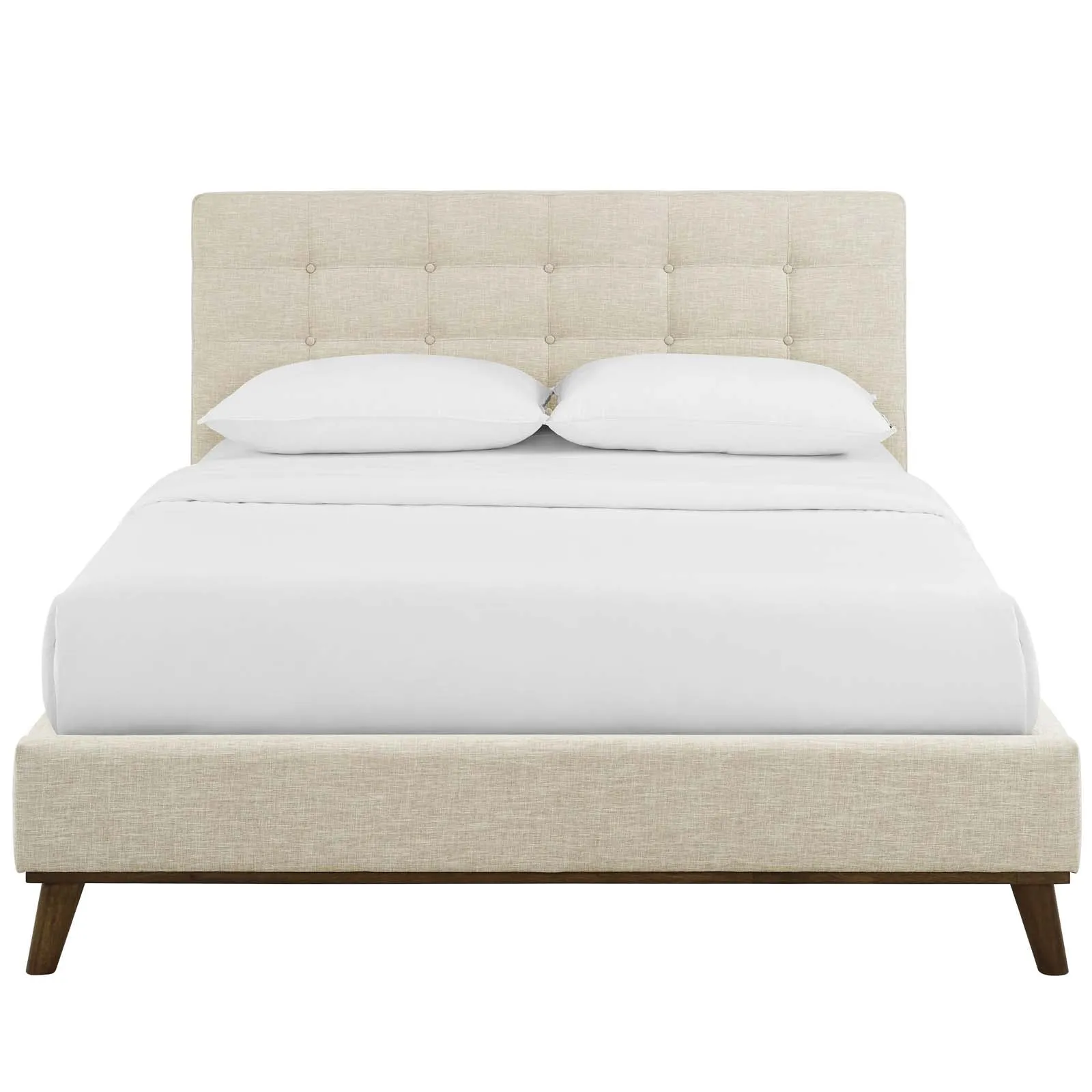 McKenzie Biscuit Tufted Upholstered Fabric Platform Bed