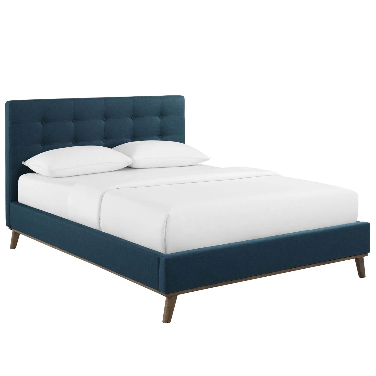 McKenzie Biscuit Tufted Upholstered Fabric Platform Bed