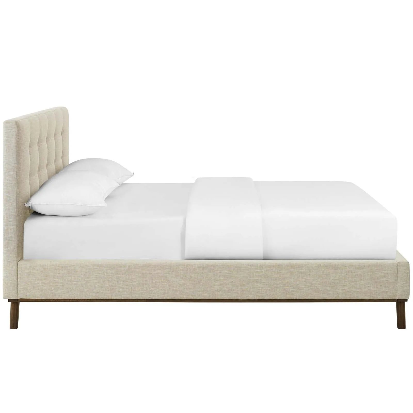 McKenzie Biscuit Tufted Upholstered Fabric Platform Bed