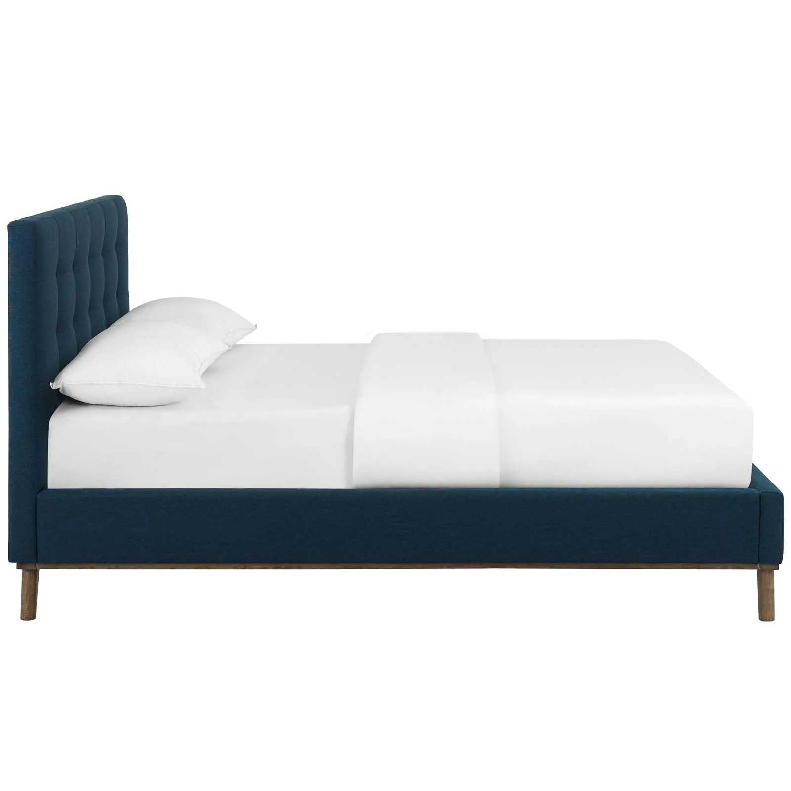 McKenzie Biscuit Tufted Upholstered Fabric Platform Bed