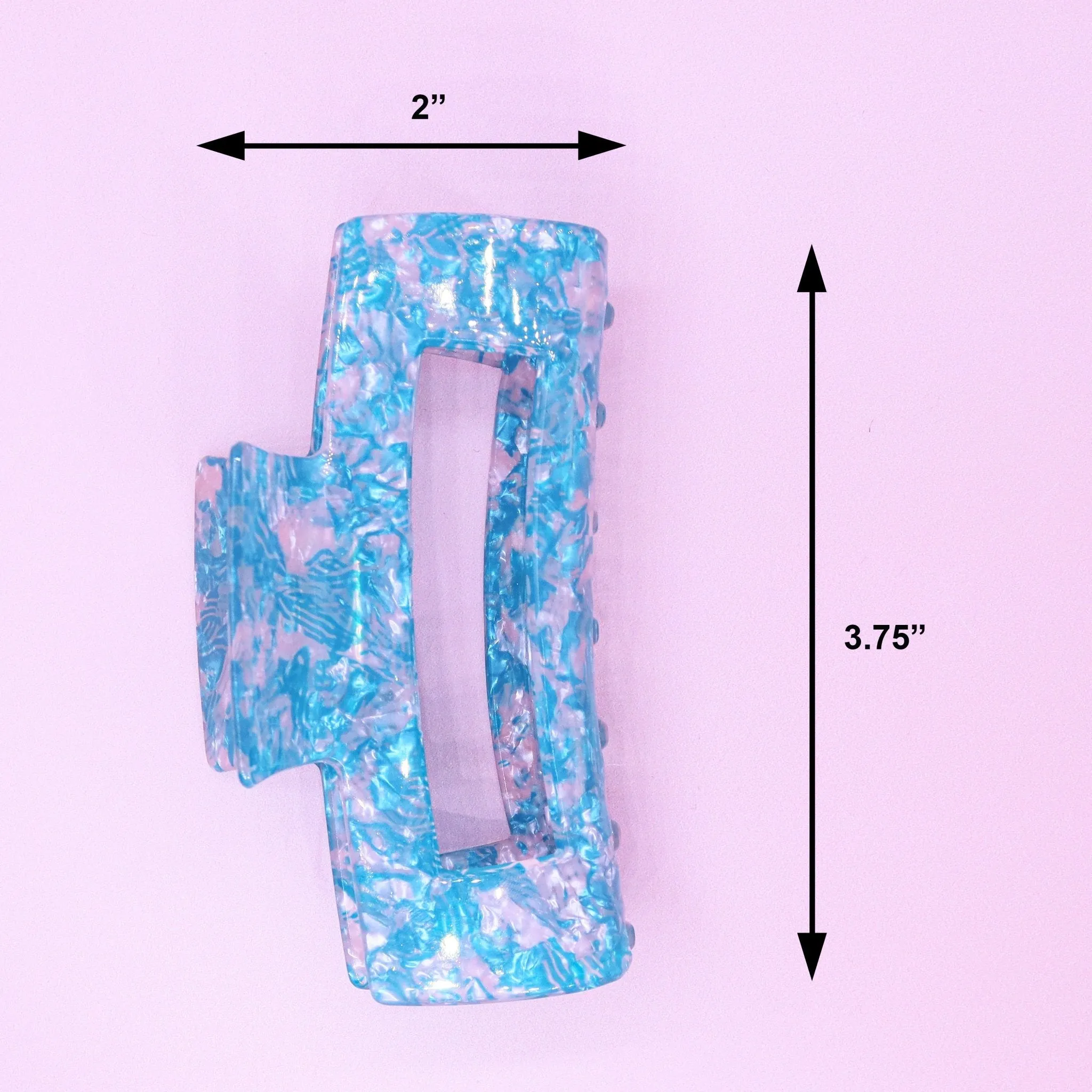 Medium Square Marble Hair Claw Clip