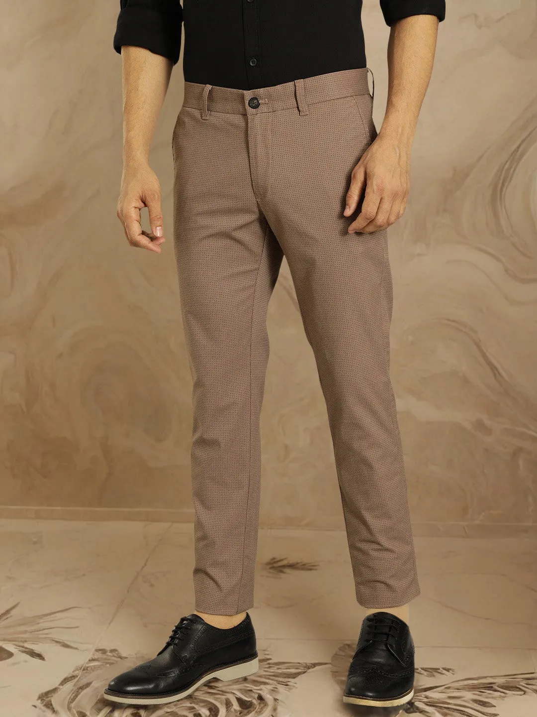 Men Brooklyn Fit Cotton Blend Trouser