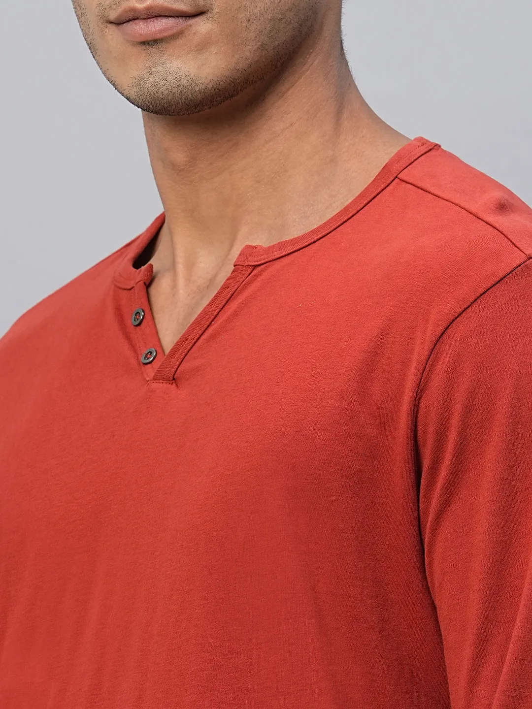 Men's Brick Cotton Regular Fit Tshirts