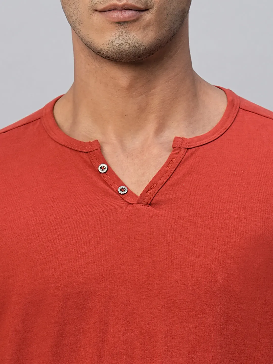 Men's Brick Cotton Regular Fit Tshirts