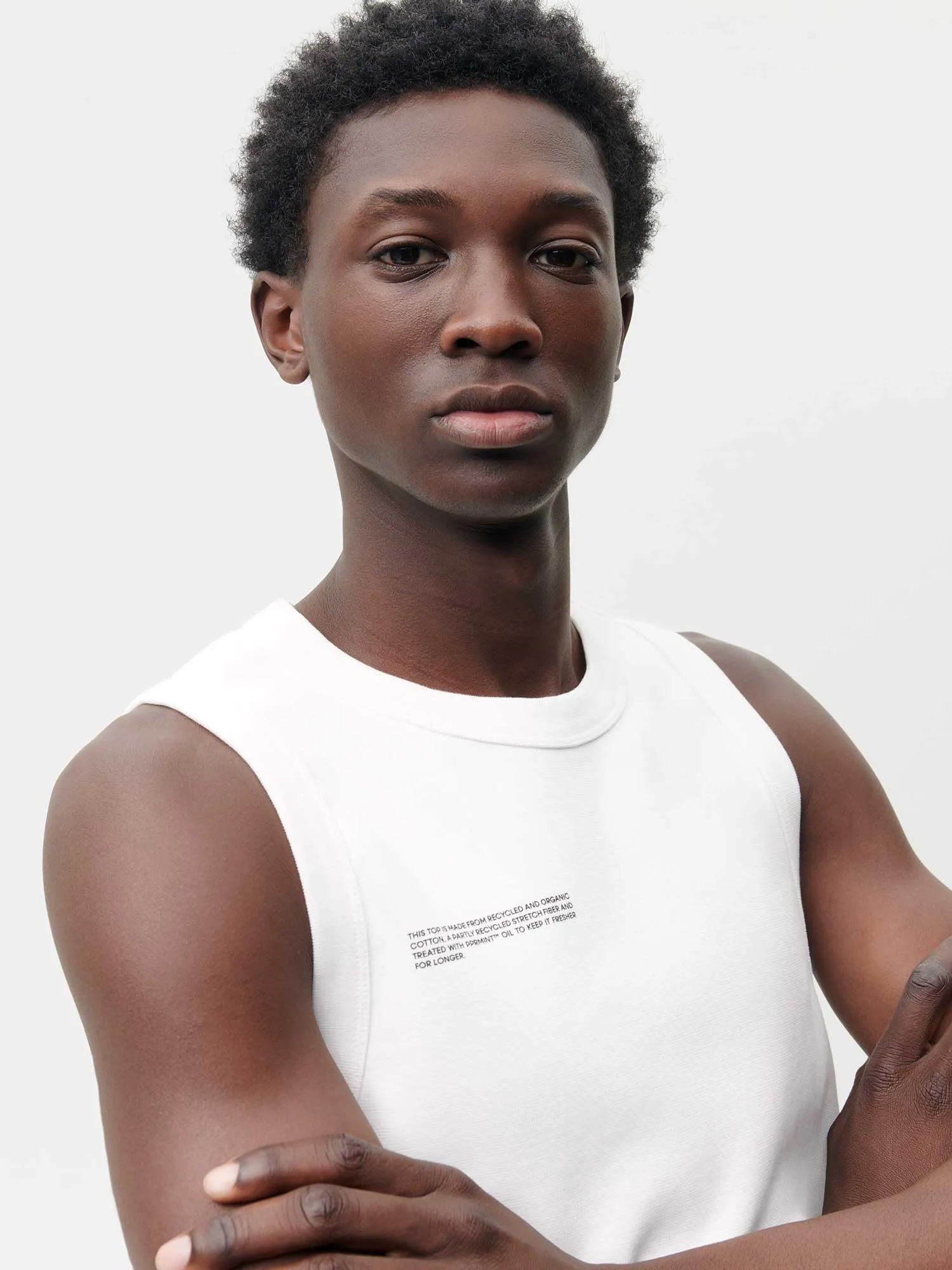 Men's Cotton Tank Top—off-white