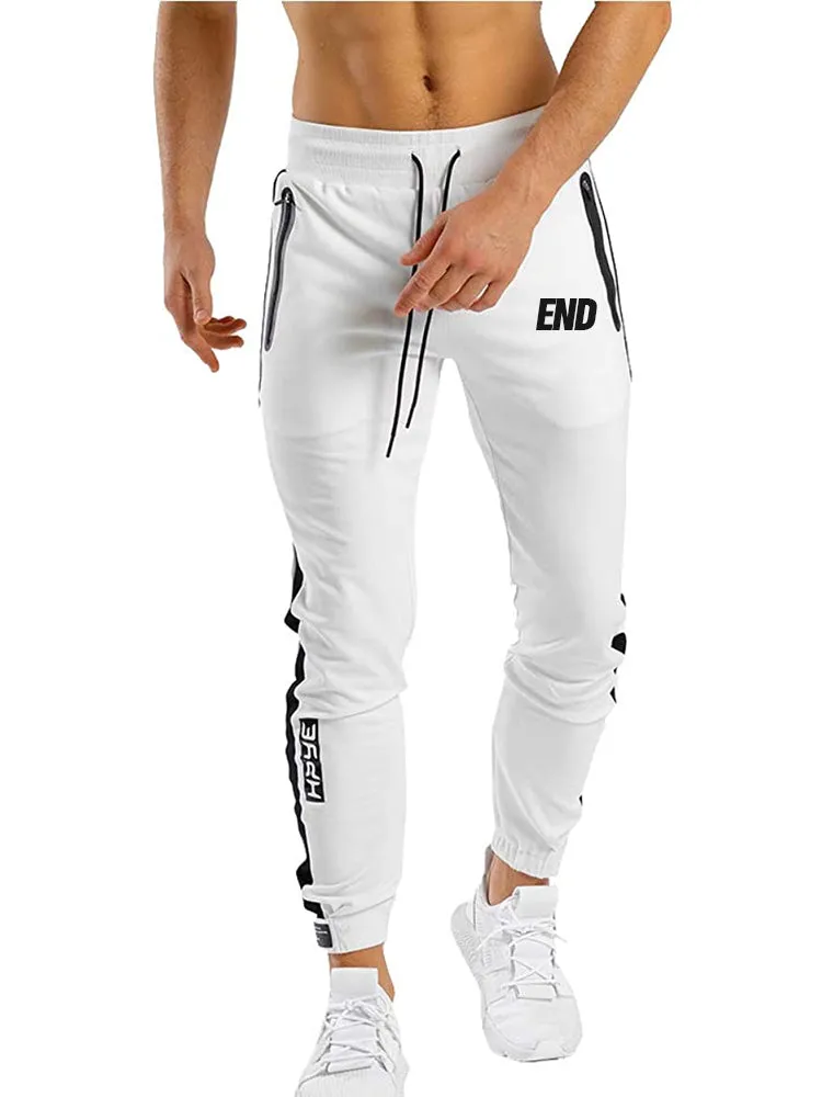 Men's Slim Fit Ankle-Length Stripe Slim Fit Running Jogging Workout Casual Sweatpants