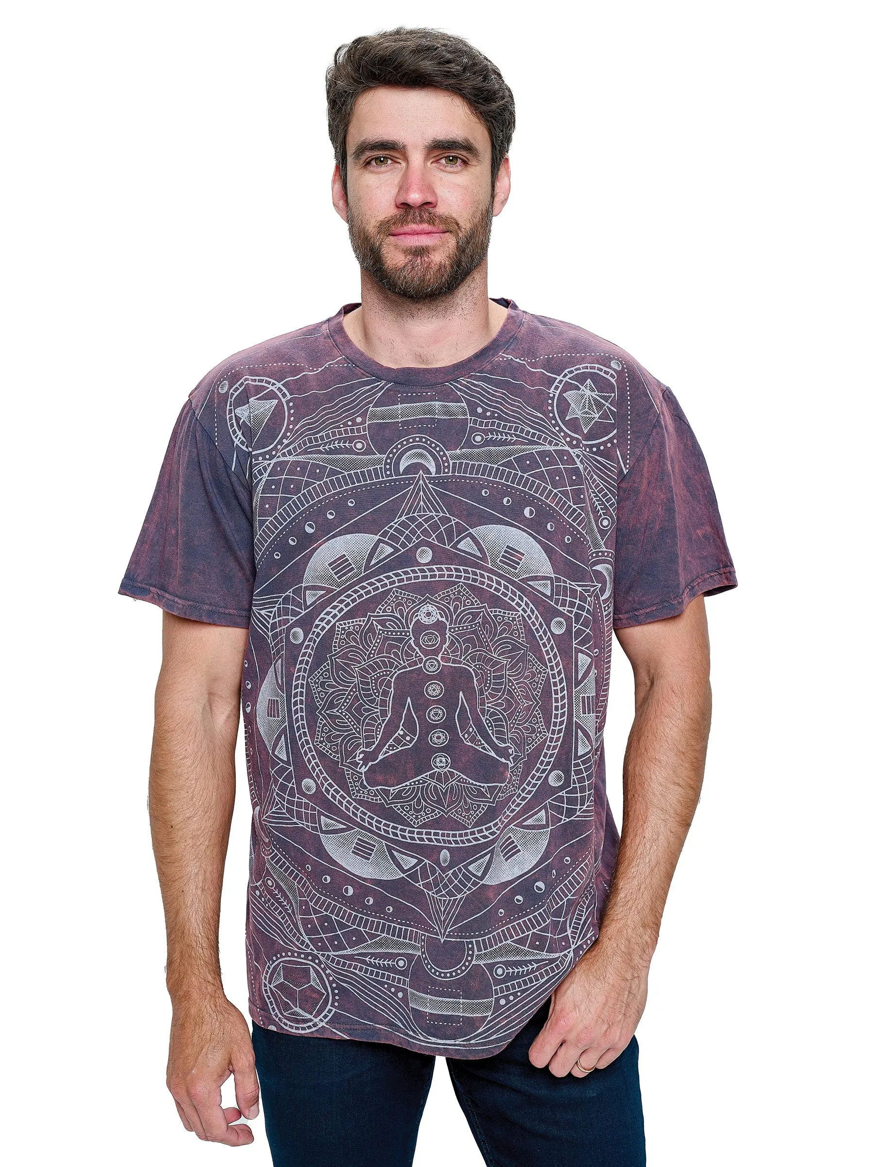 Men's T-Shirt Sacred Geometry Chakras Meditation