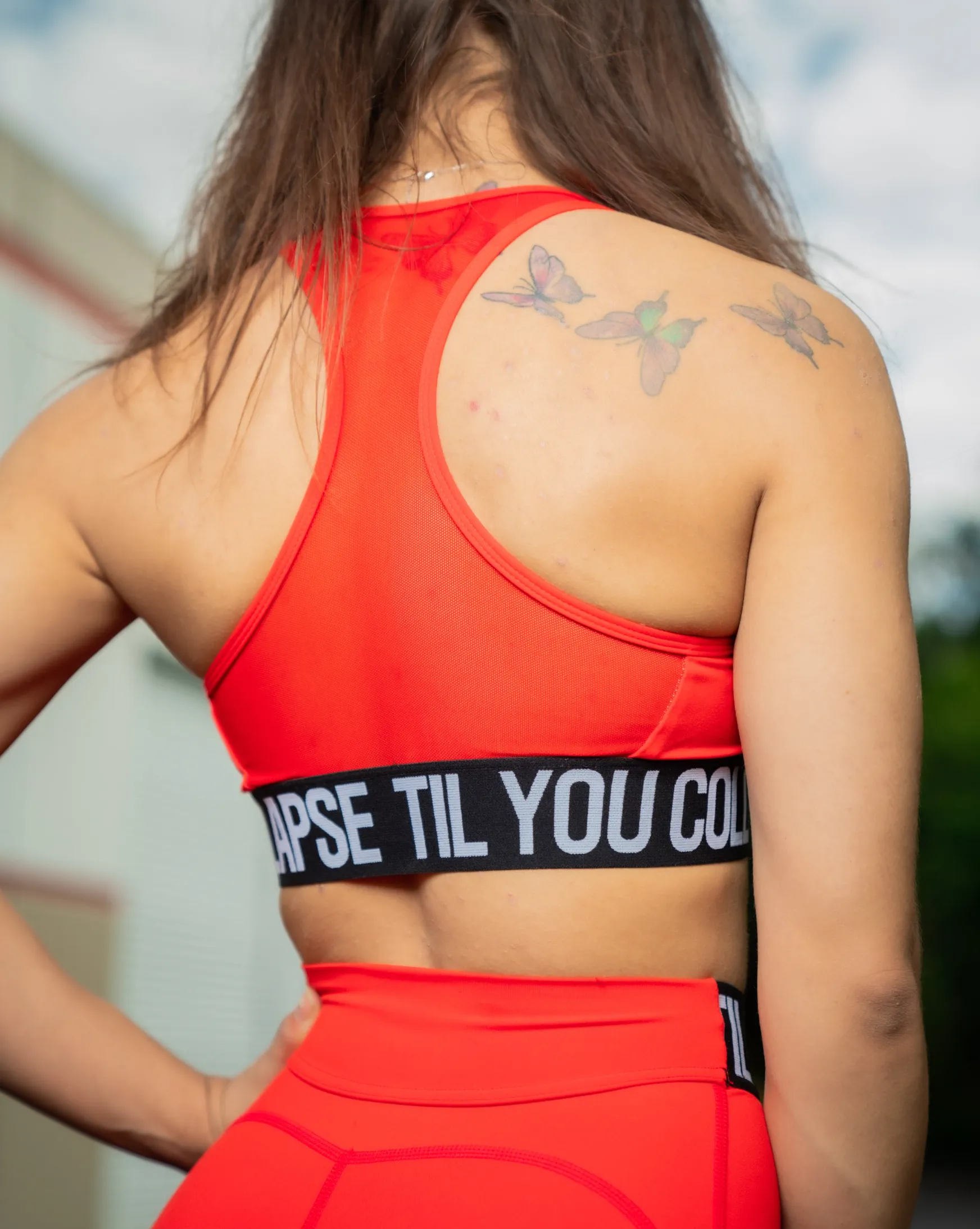 Mesh Branded Sports Bra