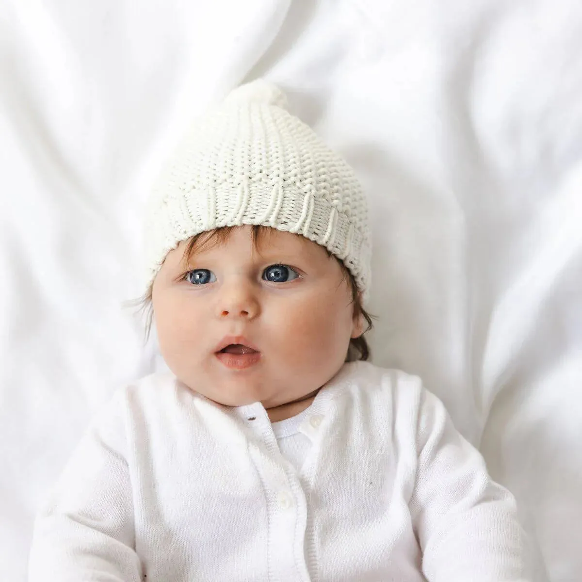 Mini Moss Baby Beanie | Ivory