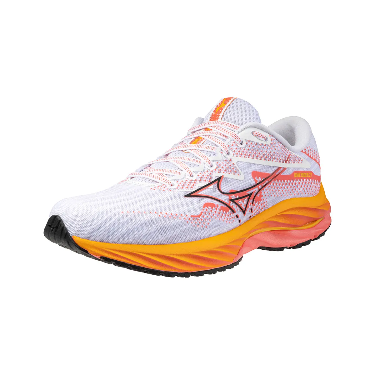 Mizuno Wave Rider 27 Womens | White/black/dubarry