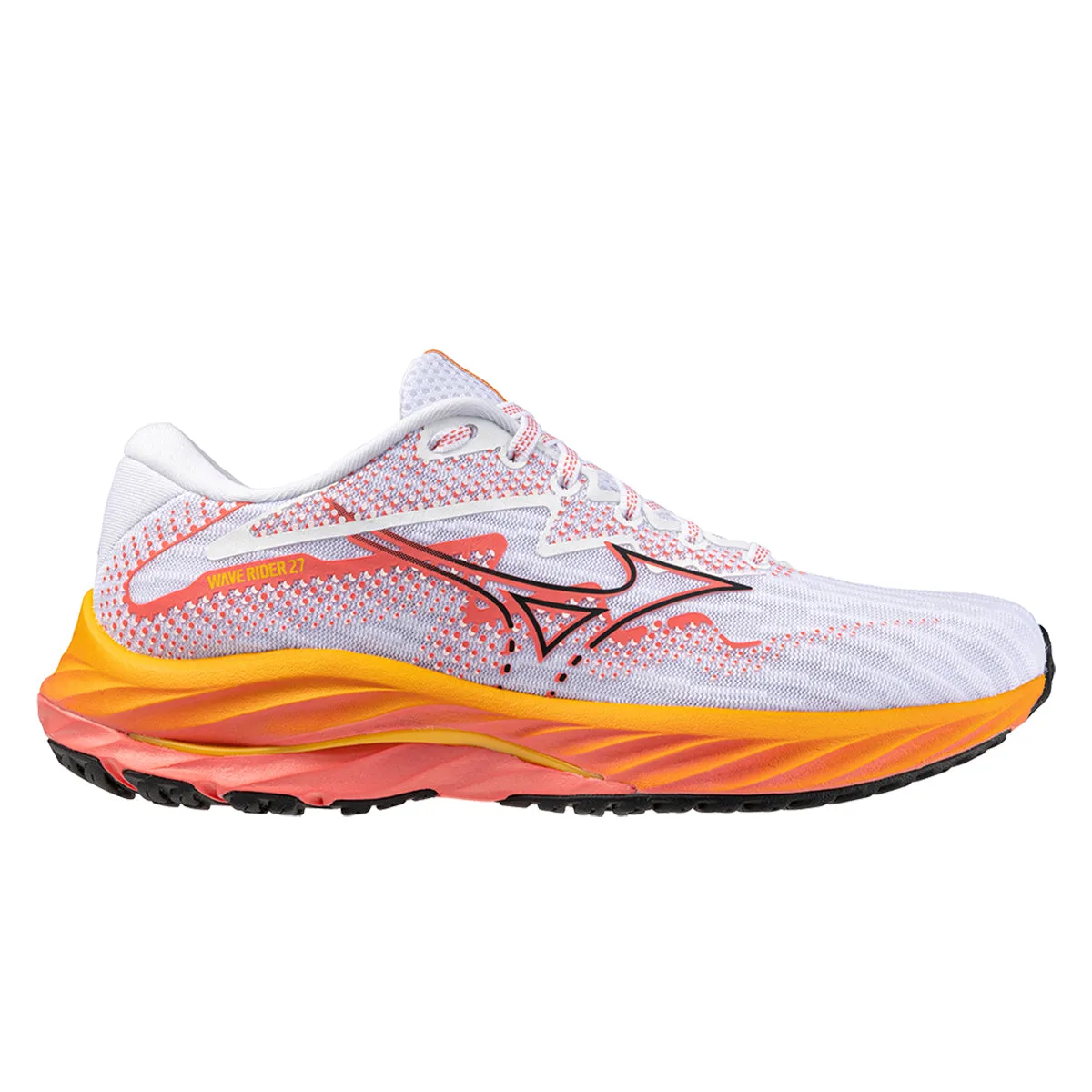 Mizuno Wave Rider 27 Womens | White/black/dubarry