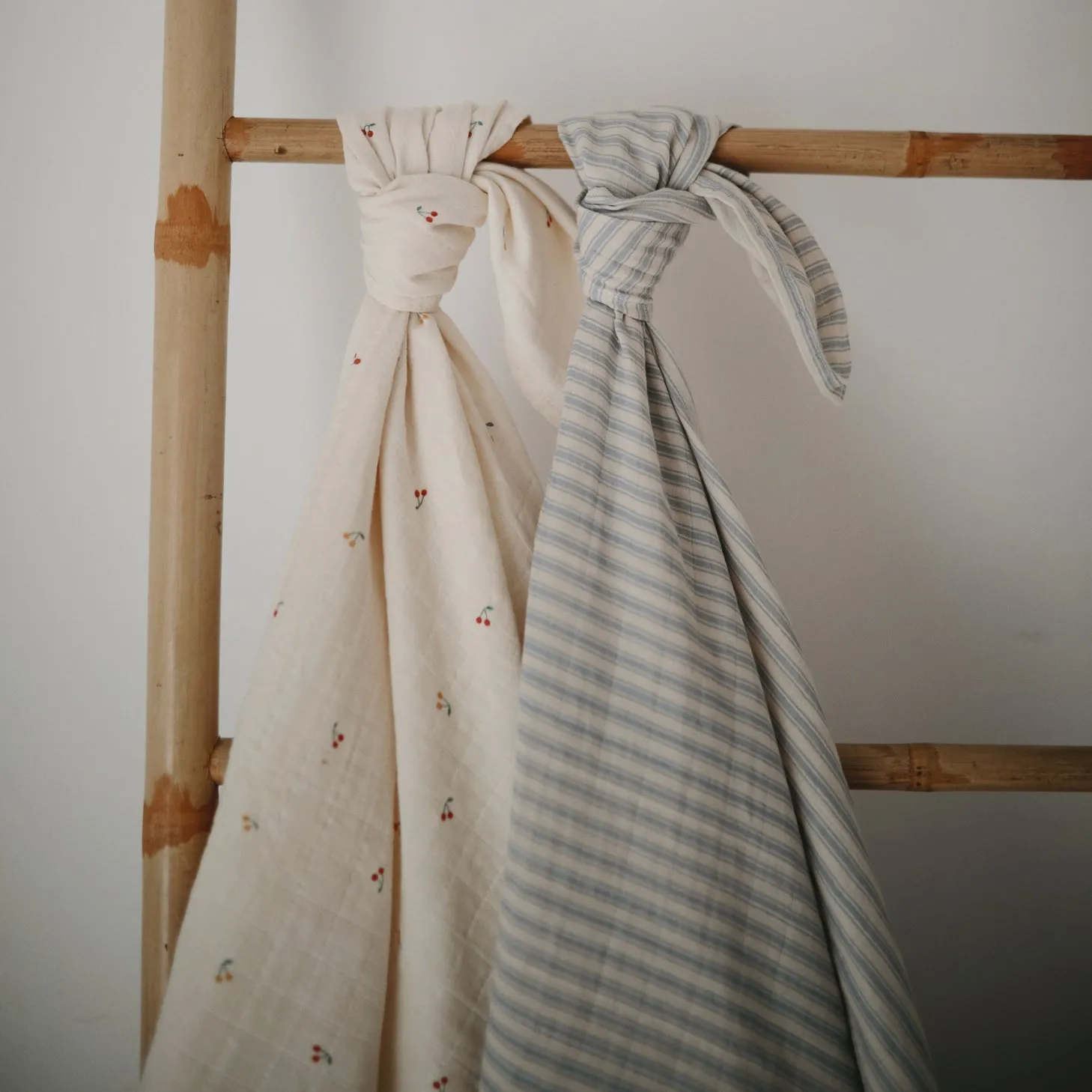 Muslin Swaddle Blanket Organic Cotton (Sage Stripe)