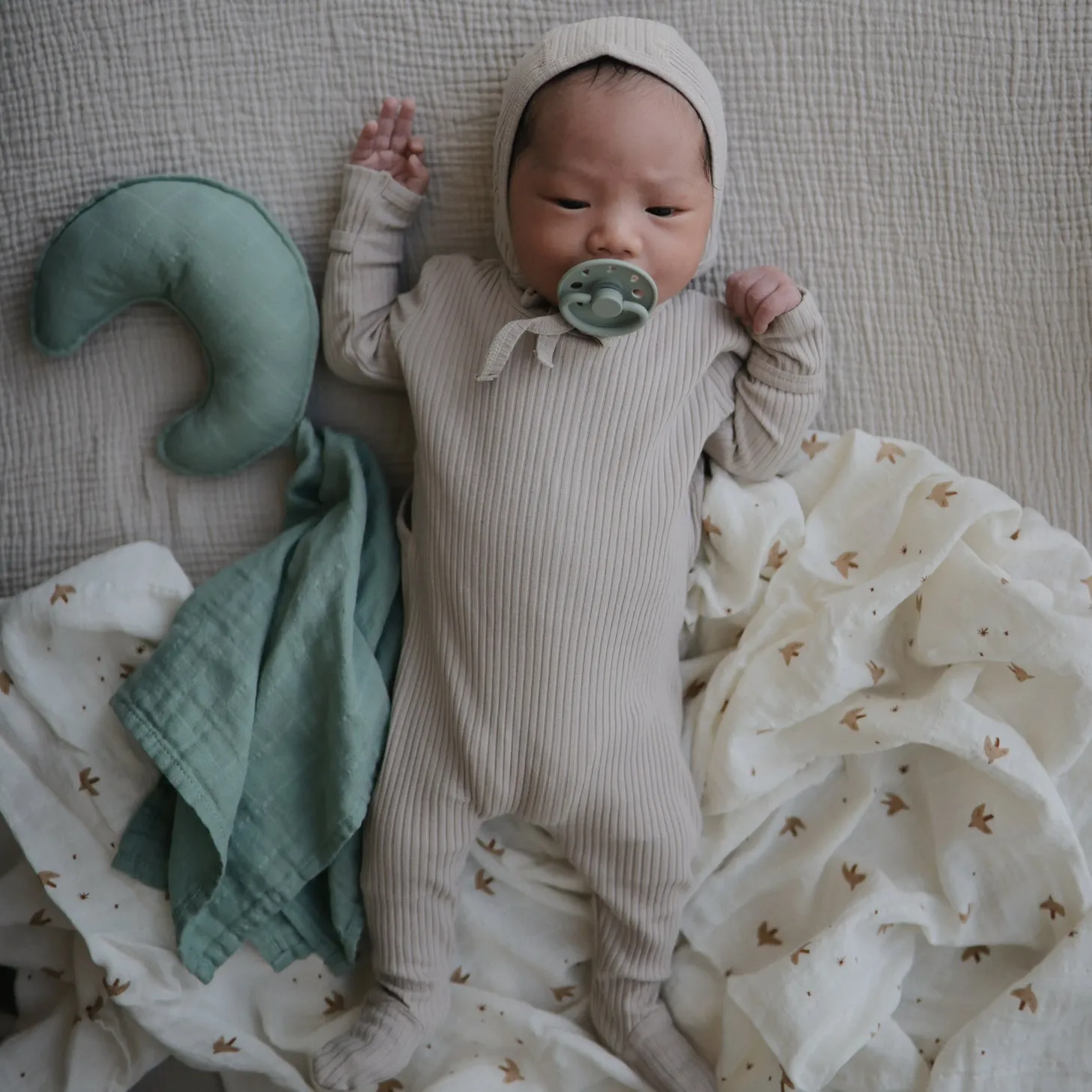 Muslin Swaddle Blanket Organic Cotton (Sparrow)