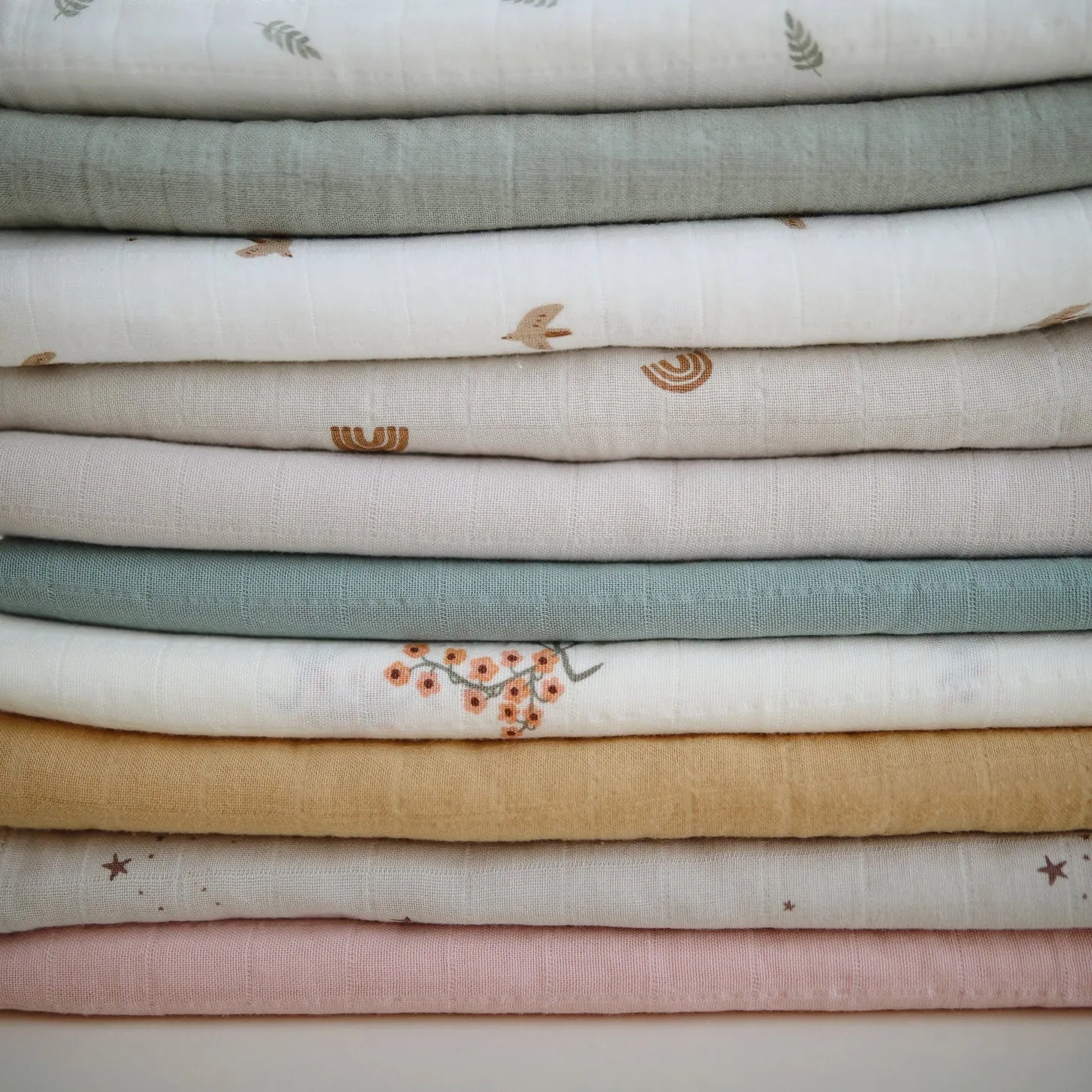 Muslin Swaddle Blanket Organic Cotton (Sparrow)