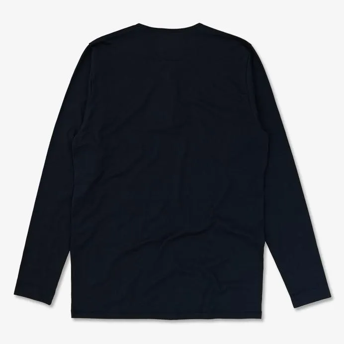 NIKO | Organic Long Sleeve Henley | Deep Marine