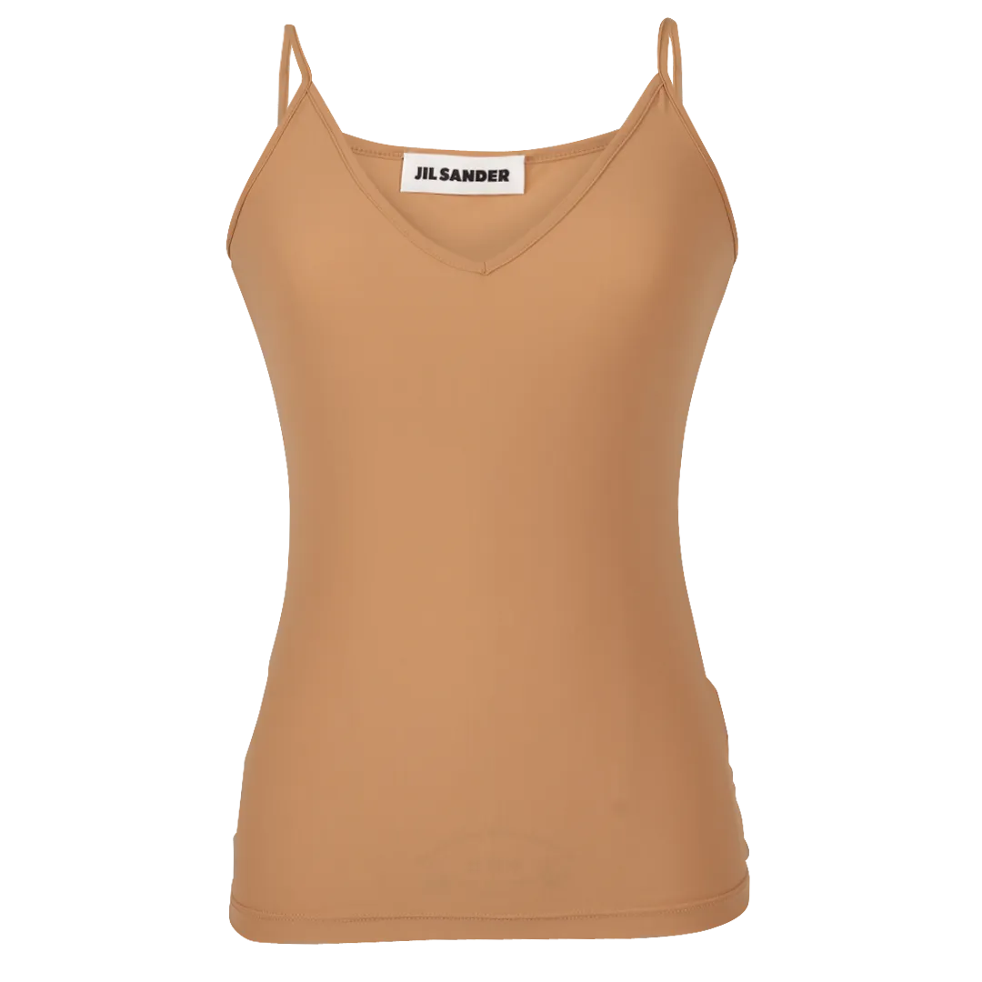 Nude "V" Neck Slip Top