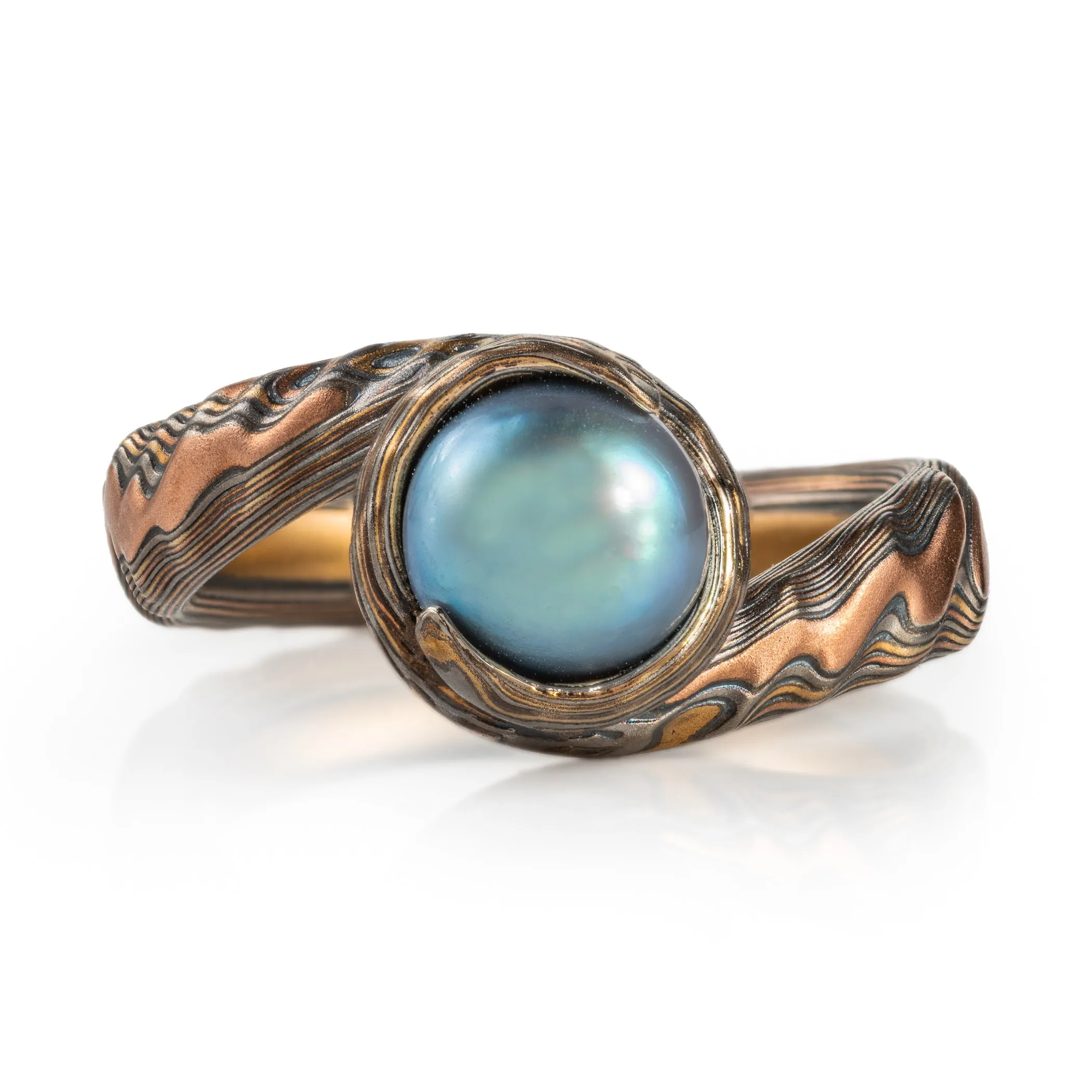 Oceanic Guri Bori Bypass Ring with Akoya Pearl