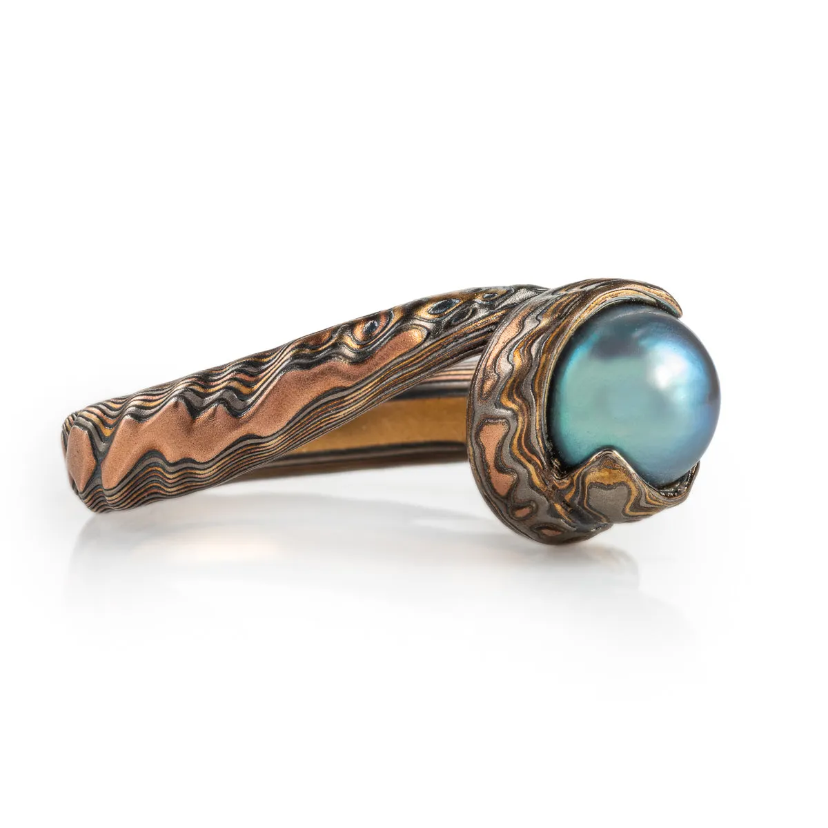 Oceanic Guri Bori Bypass Ring with Akoya Pearl