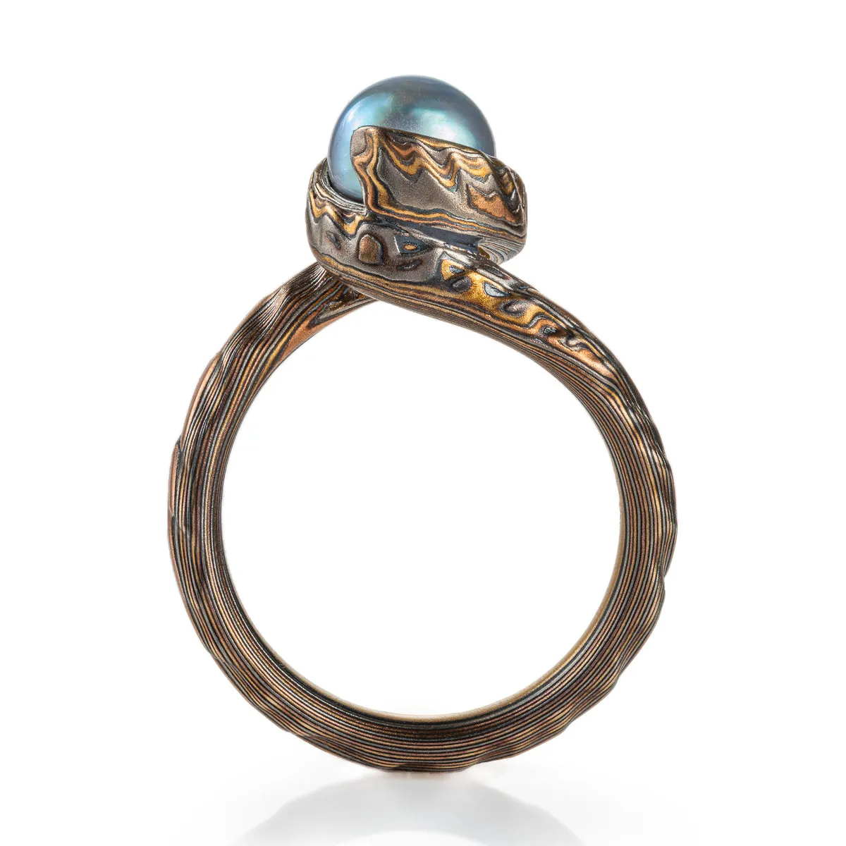 Oceanic Guri Bori Bypass Ring with Akoya Pearl