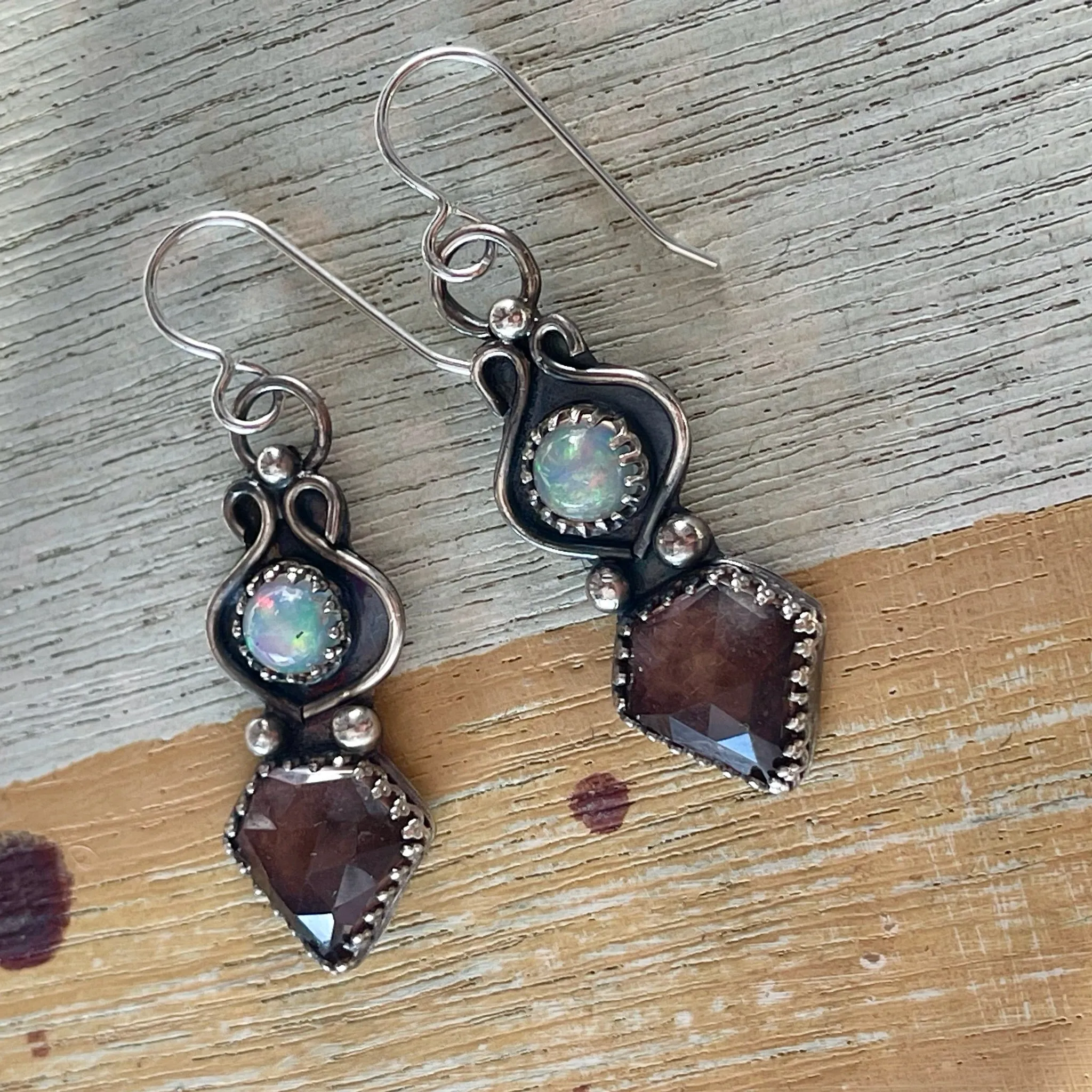 Opal & Alexandrite Earrings