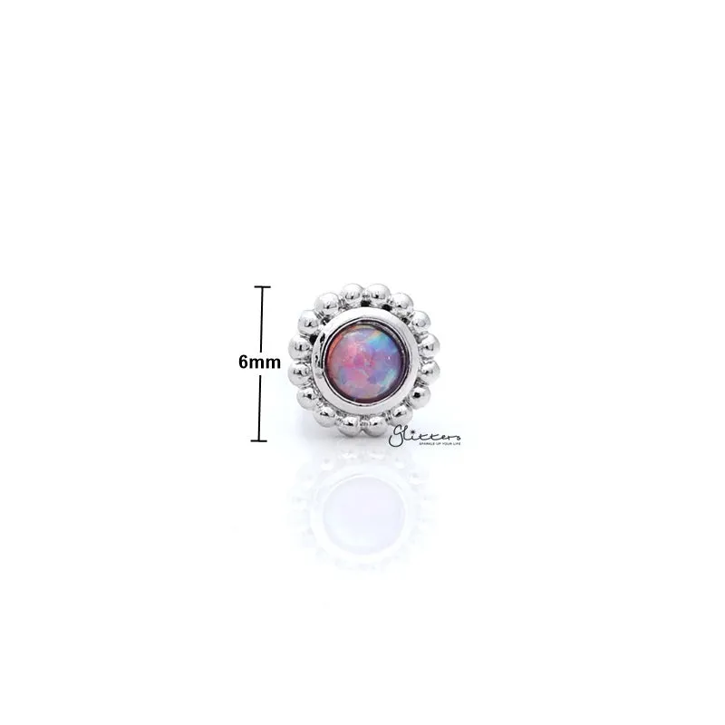 Opal Purple Tragus Barbell - Ball End | Flat Back