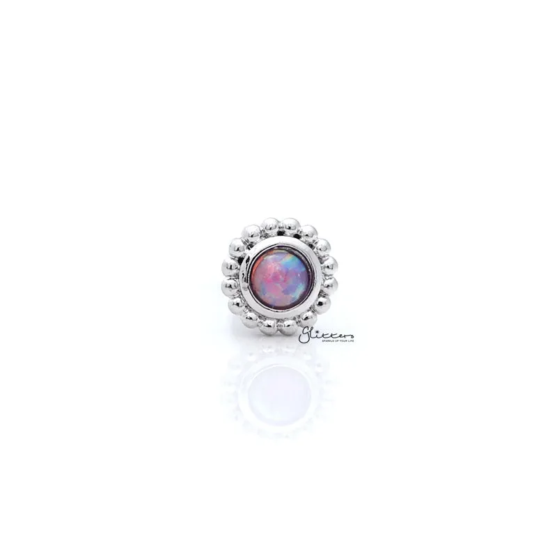 Opal Purple Tragus Barbell - Ball End | Flat Back