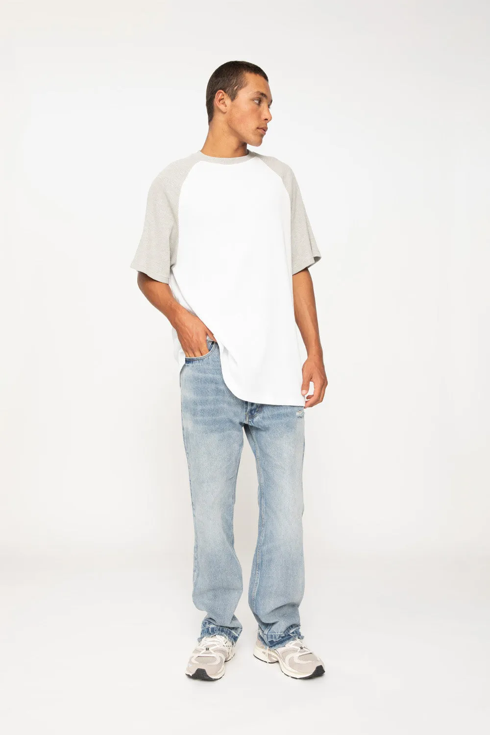 Oversize Raglan Tee - Ivory Grey