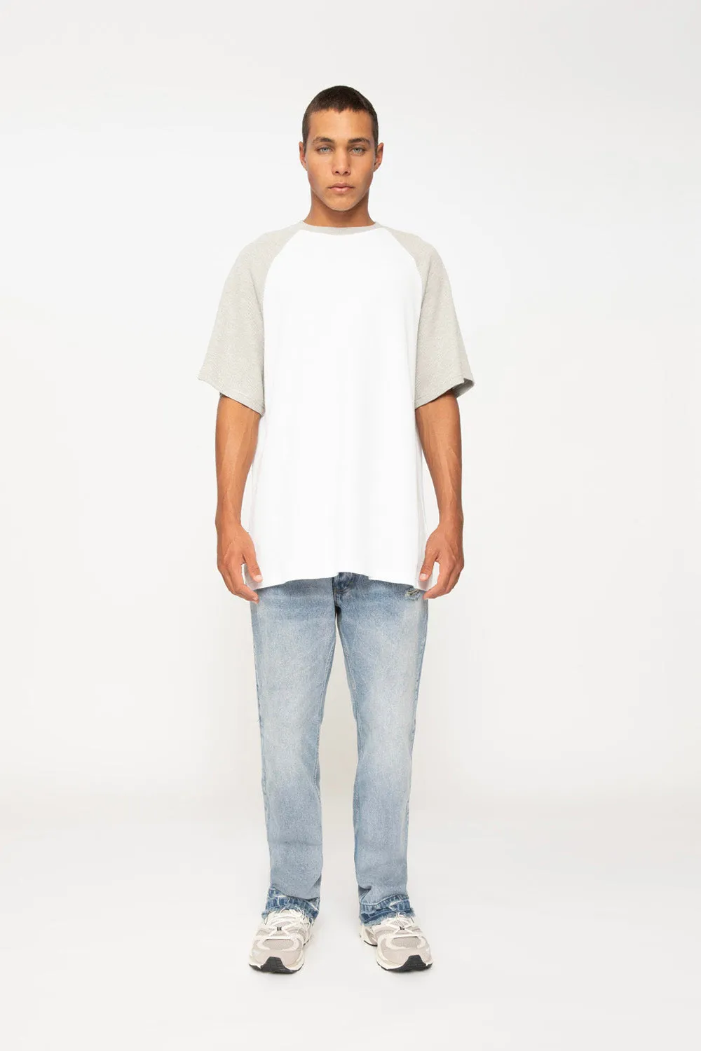 Oversize Raglan Tee - Ivory Grey