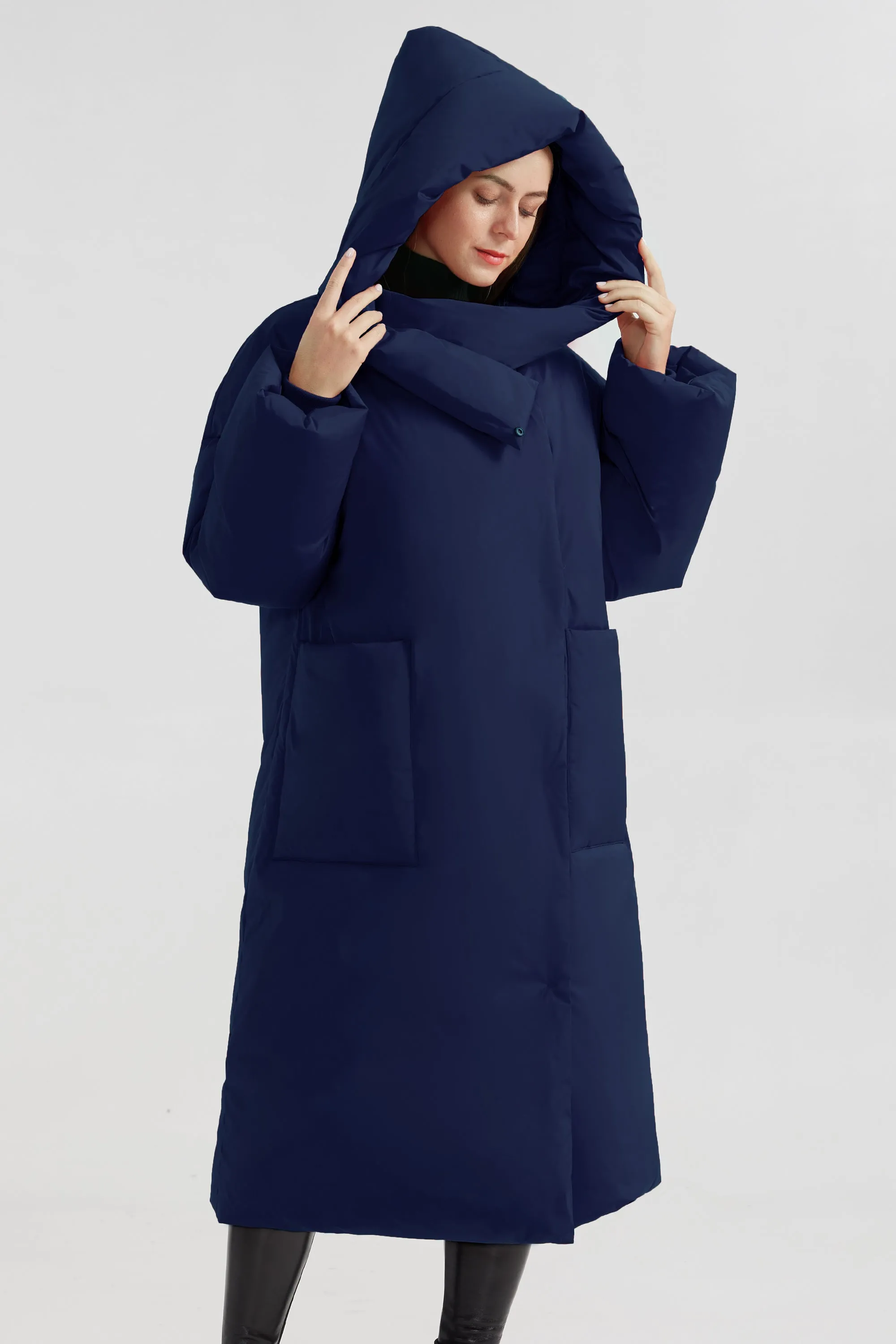 Oversized Long Puffer Down Coat with Hood