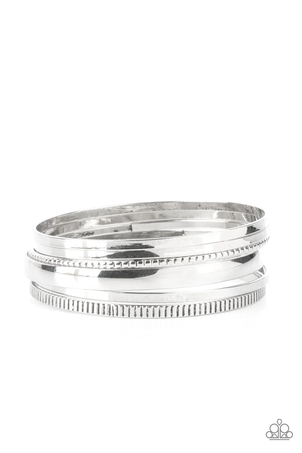 Paparazzi Gliding Gleam - Silver Bracelet