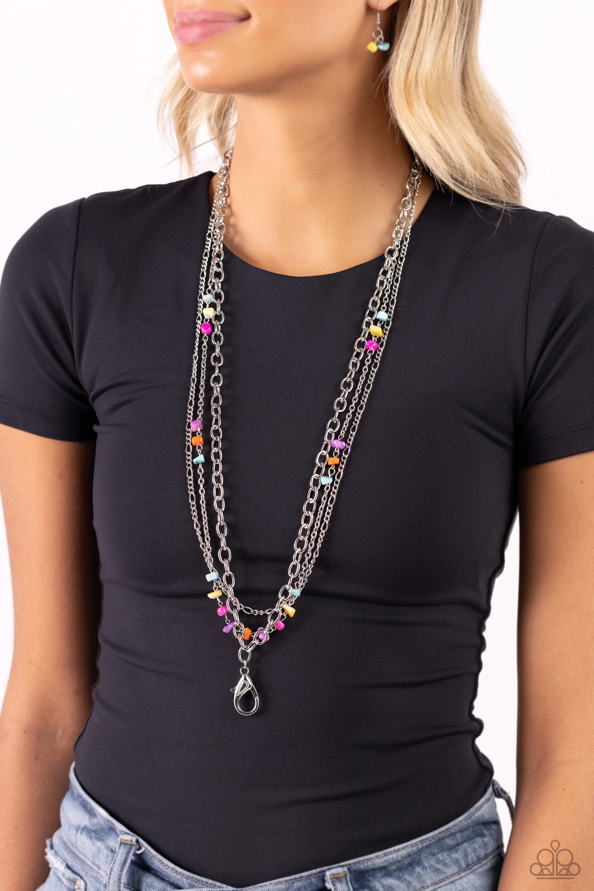 Paparazzi Seize the Stacks Multi Lanyard Necklace & Earring Set