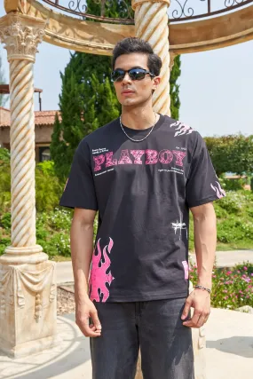 Pink Flame Playboy Oversized T-shirt