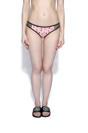 Pink Pentagram Rose Mesh Swim Bottom